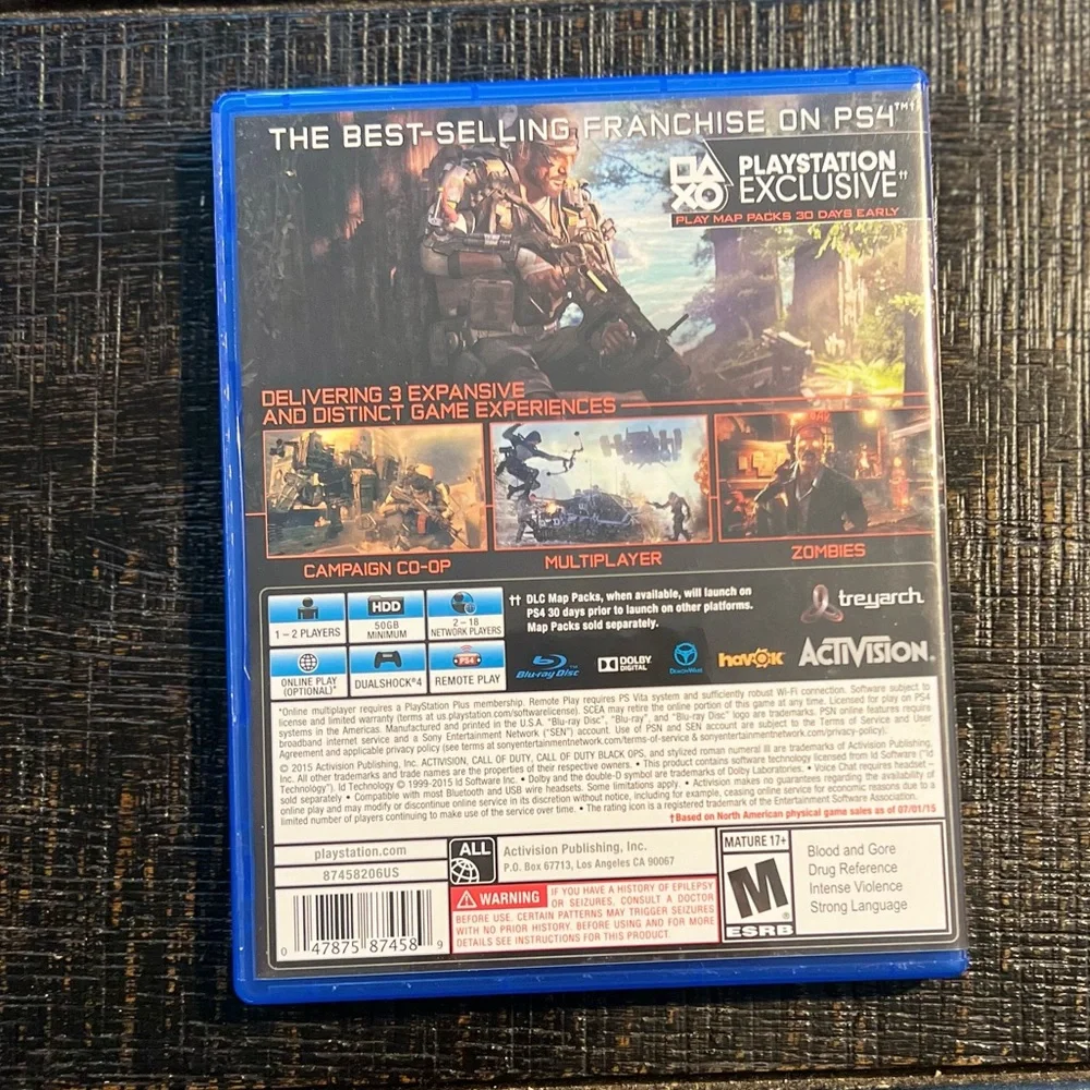 PS4 Call of Duty: Black Ops III  Sony PlayStation 4 video game